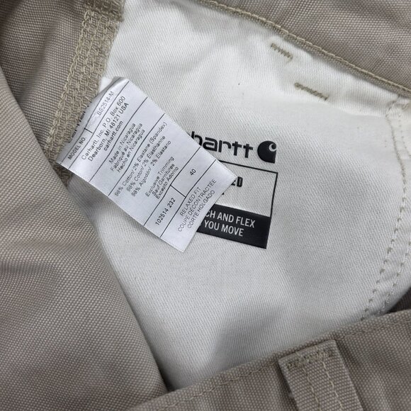 Carhartt Mens Rugged Flex Canvas Work Shorts Size 40 Relaxed Fit  Gray Khaki 3of - Picture 14 of 16